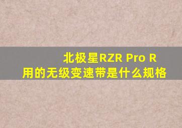 北极星RZR Pro R用的无级变速带是什么规格